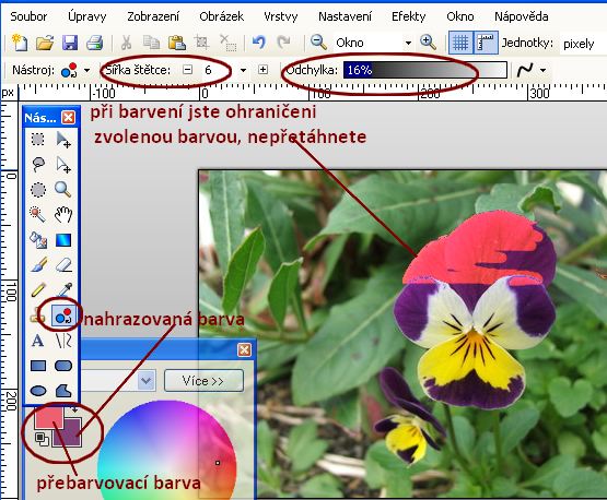 přebarvení